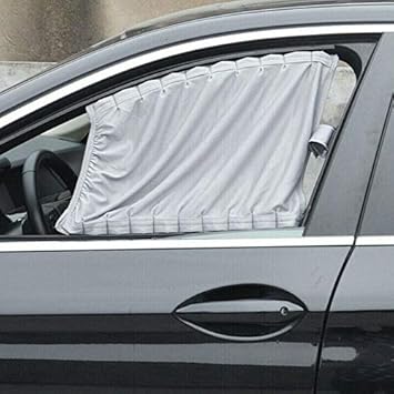 Electroprime Car Curtains Sunshade Front Rear Straps Rail Visor