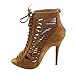Beston BA83 Women's Zipper Lace Up Cut Out Stiletto Shoes Run One Size Smaller