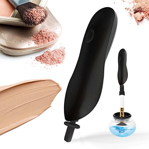MAKUSHER Electric Makeup Brush Cleaner Set - 2 Speed Cleaning Tool Spinner and Dryer Machine for Cosmetic Brushes - Black