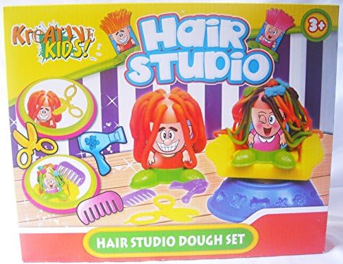 New Hair Studio 4 Pots Play Clay Dough Set Growing Hairdressers Chair Fun TY369 For Age 3+