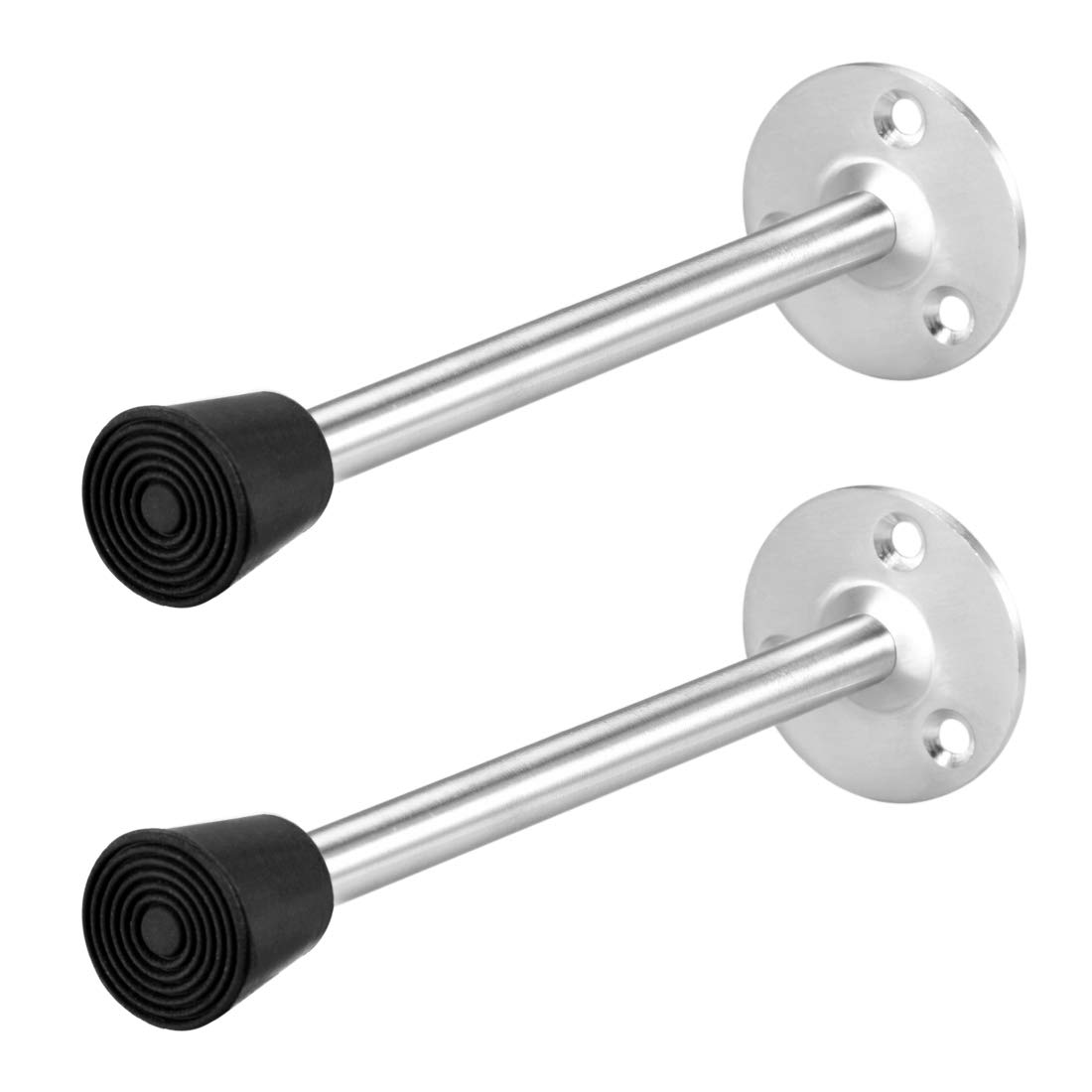 sourcing map Door Stopper Stop Bumper Wall Protector Sound Dampening Wall Mount w Rubber Tip 155mm Long 2pcs