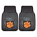 FANMATS 8778 Clemson Tigers 2-Piece Heavy Duty Vinyl Car Mat Set, Front Row Floor Mats, All Weather Protection, Universal Fit, Deep Resevoir Design
