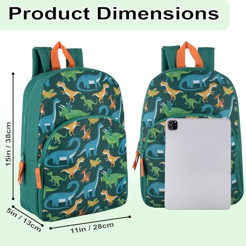 Trail maker 15 Inch Kids Backpacks for Boys & Girls | Preschool, Kindergarten, Elementary School Backpacks with Adjustable, Padded Straps (Prehistoric Pals)