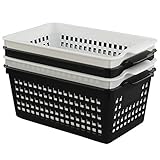 Idomy Rectangle Plastic Storage Baskets, Muti-Purpose, 4-Pack