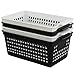 Idomy Rectangle Plastic Storage Baskets, Muti-Purpose, 4-Pack