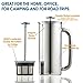 Espro Press P7, Stainless Steel French Press, Double Wall, Vacuum Insulated (6-8 cups, 32 ounce, Brushed) Bundle with Handcrafted Bamboo Paddle, Coffee Scoop