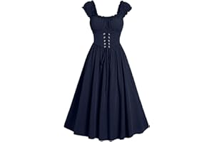 Corset Dress for Women Renaissance Medieval Costumes Gothic Vintage Halloween Dress Sleeveless Lace Up Maxi Dresses