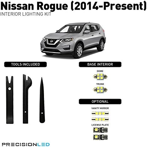 PrecisionLED 2014 - Present Nissan Rogue LED Interior Lighting Kit with License Plate LEDs & Install Tools (8000K)