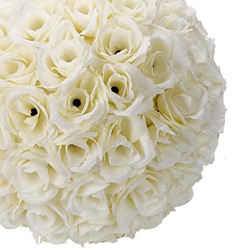 Amailtom 10 Inch Artificial Satin Flower Ball Romatic Wedding Flower