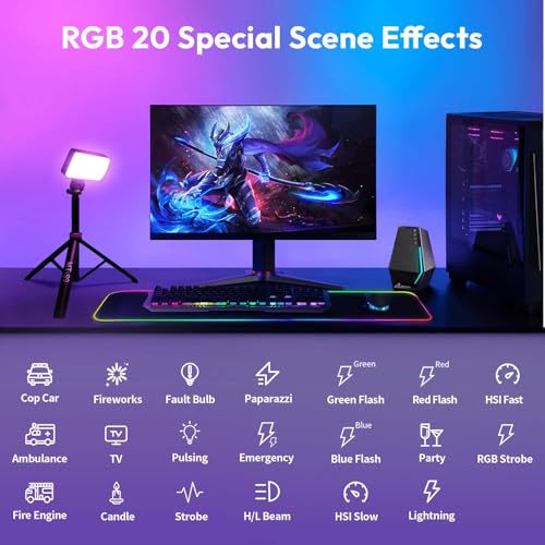 ULANZI LM-P40 RGB LED Video Light, 2700-6500K 40W Portable Camera Light, 5000mAh Rechargeable Battery, 20 Scene Modes, Mini Studio Lighting for YouTube, Vlogging, Live Streaming, Photography