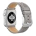 Simpeak Apple Watch Band 38mm, Genuine Leather Replacement iWatch Wristband Sport Strap with Stainless Metal Clasp for Apple Watch Series 3 2 1 Sport and Edition, Grey