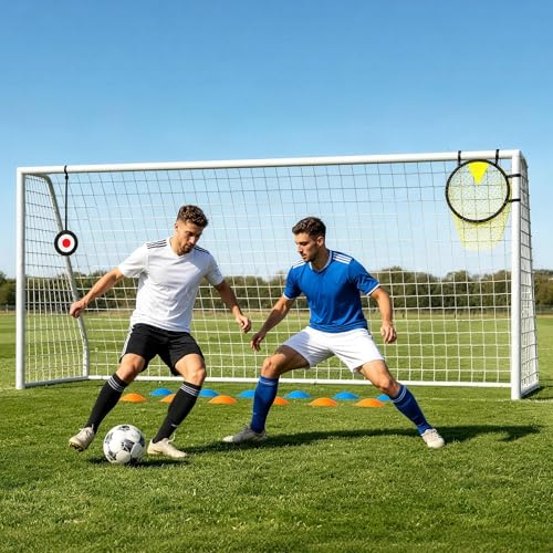 HOPERAN 12×6FT Soccer Goal for Backyard, Outdoor Training Equipment for Kids Te…