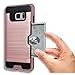 Galaxy Note 5 Case, AnoKe [Credit Card Slots Holder][Not Wallet] Hard Silicone Rubber Hybrid Armor Shockproof Protective Holster Cover Case For Samsung Galaxy Note 5 - KLS Rose Gold