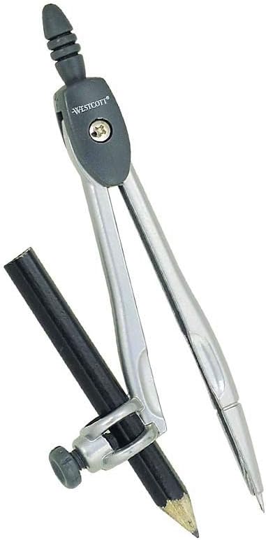 Westcott Metal Compass with Wooden Pencil : Geometry Compasses : Office Products