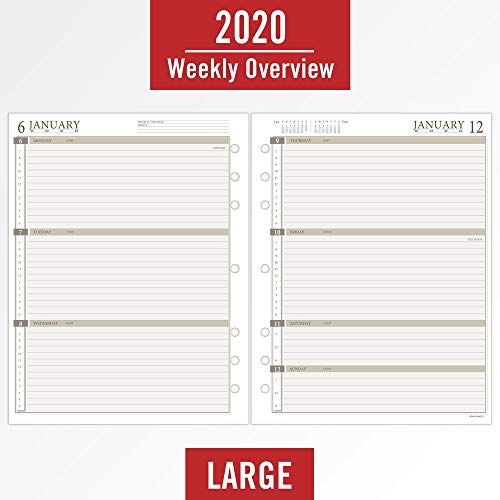 ATAGLANCE 2020 Weekly Planner Refill, Day Runner, 81/2" x 11", Folio