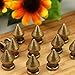 RUBYCA 12MM 50 Sets Metal Tree Spikes and Studs Metallic Screw-Back for DIY Leather-Craft Bronze Color