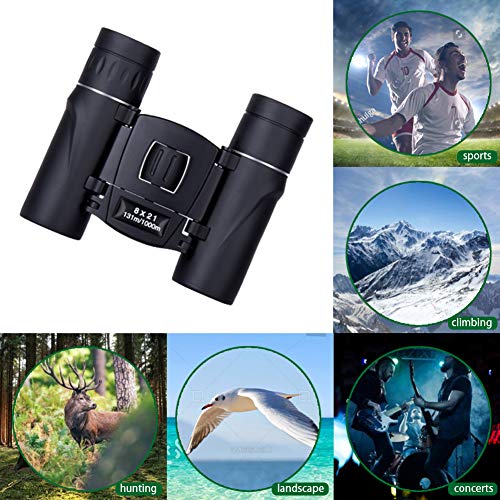 Binoculars Mini Pocket Binoculars Import Full Optical Glass Mini Lightweight Binoculars Foldable for Opera Concert, Travel, Hiking, Bird Watching, Observing Outdoor Scenery, Hunting, Climbing