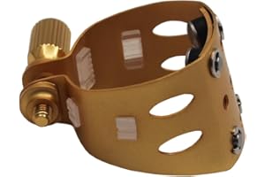 Eastern Music Saxophone Hard rubber mouthpiece Soprano alto Tenor metal ligature Ligature cap (Sandblust gold, Tenor MPC)