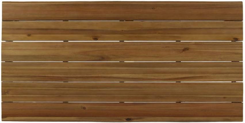 Christopher Knight Home Kama Patio Dining, Rectangular, 72", Acacia Wood Table Top, Rustic Iron Hairpin Legs, Teak Finish, Metal: Furniture & Decor