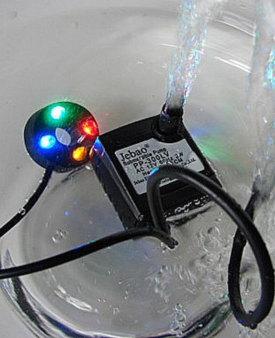 Jebao PP-300LV+LED Submersible Fountain Pond Water Pump with LED Light, 2.5W