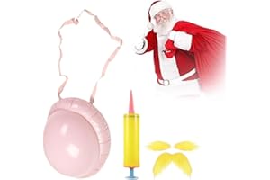 3 Pcs Halloween Yellow Mustache and Eyebrows Fake Beard,Funny Cosplay Costume Accessories,Fake Beard Inflatable Belly Filler 