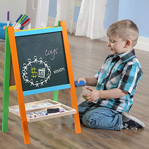 2 Jacootoys+Standing+Two+Sided+Whiteboard+Chalkboard