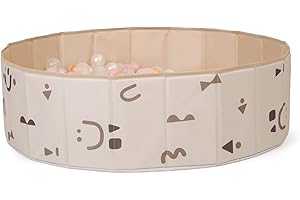 TRENDPLAY Ball Pit for Toddlers Babies Children Collapsible Ball Pits Play Tent, Crawl Playpen Ball Pool with Storage Bag, Gift for Boys Girls Dogs Cats Birthday, Beige