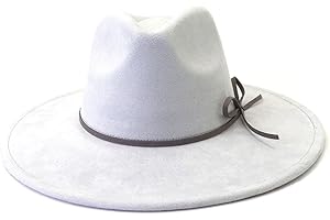 Wotfim Fedora Hats for Women Man with Big Wide Brim Classic Suede Panama Hat Western Outdoor hat