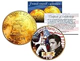 1976 ELVIS PRESLEY 24K Gold Plated IKE Eisenhower Dollar - Each Coin Serial Numbered of 376