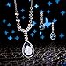 QIANSE Angle Tear Blue Pendant Necklace Dangle Earrings Swarovski Crystals Fashion Jewelry Set for Women, Christmas Gifts Birthday Gifts for Women Girlfriend Wife Mom Daughter Sister