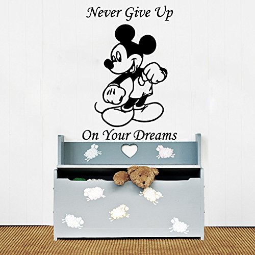 Up Your On Dreamsデカールミッキーマウスステッカー子供男の子部屋寝室保育園ホーム装飾アート壁画sm86 Give B01dy8berc 壁デカール引用never ウォールステッカー 贅沢品
