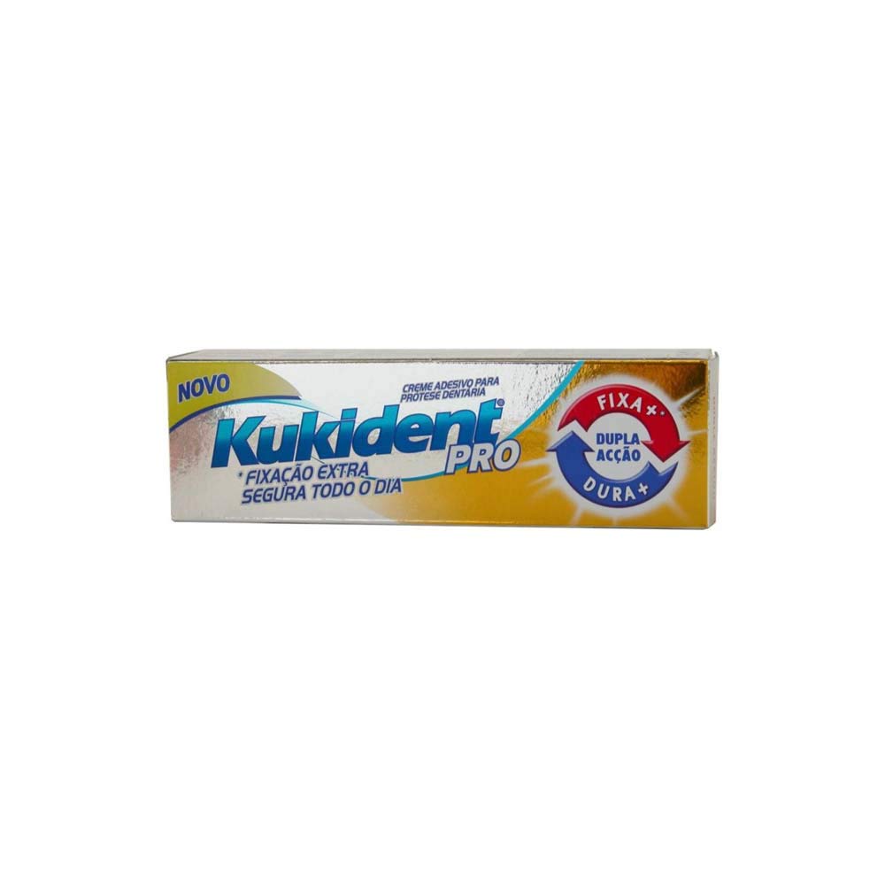 Kukident Pro Plus - Double action adhesive cream for full or partial dentures, 60 grams