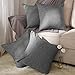 Deconovo Soft Cushion Covers Pillow Covers Faux Linen Pillow Covers with Invisible Zipper for Sofa 18x18 Inch Grey 4 Pcs Case Only No Insert