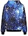 Pandolah Galaxy Colorful Patterns Print Athletic Sweaters Fashion Sweatshirts (S/M, 001-4)
