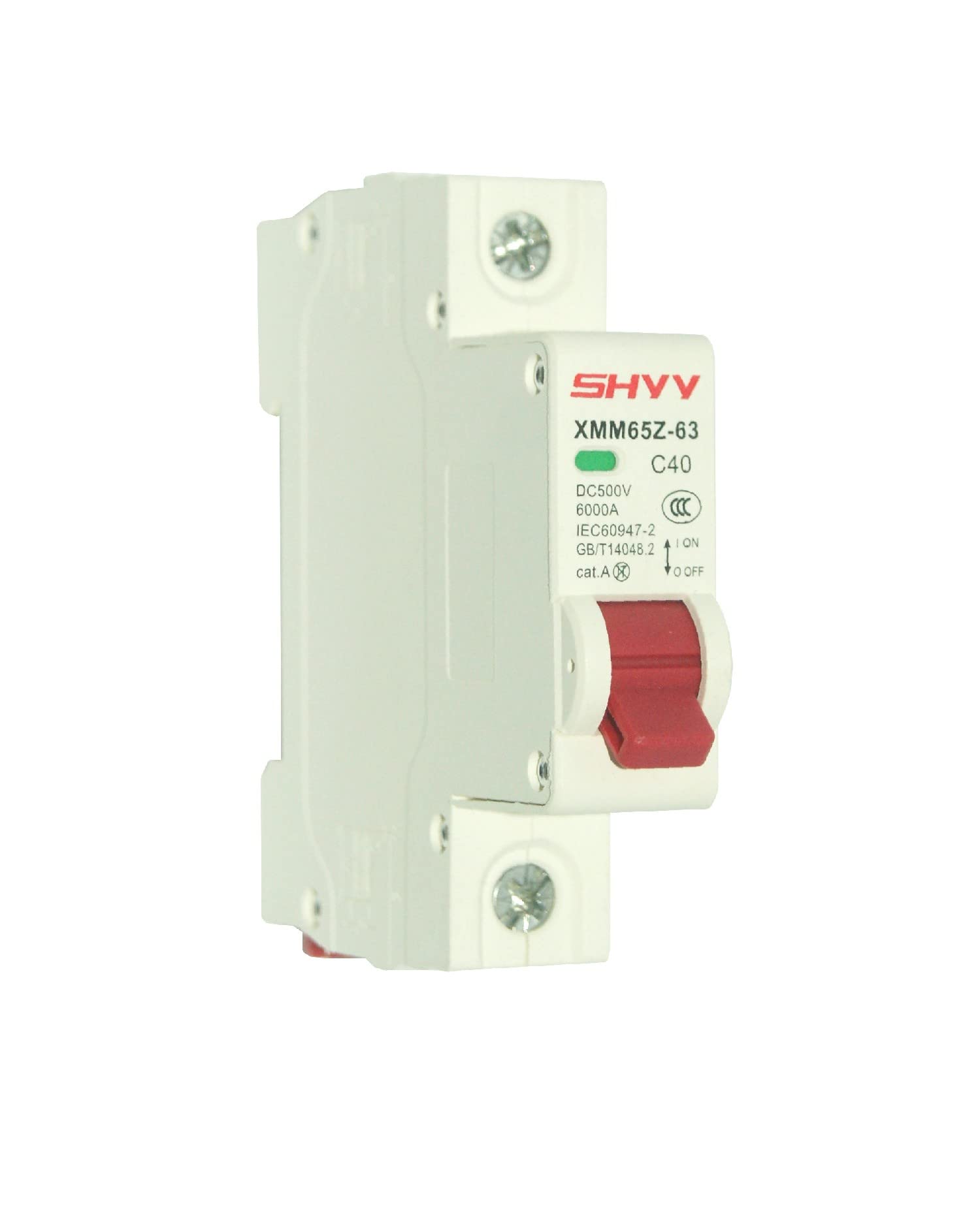Photo 1 of DC Miniature Circuit Breaker 40A 500V 1 Pole, DIN Rail Mount DC Circuit Breaker for Battery and Solar System