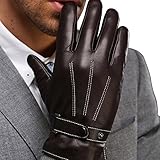 Harrms Best Luxury Touchscreen Italian Nappa Leather Gloves for men's Texting Driving Cashmere Lining (M-8.5