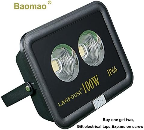 Baomao 100W Super Bright Outdoor LED Spotlight Lights,500W Halogen Bulb Equivalent, Waterproof IP66 10000lm,OSRAM LED Chip,Angle of 60 degrees,4000K Daylight,Garden lights.Flood light ,floodlight
