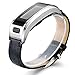 Compatible Garmin Vivosmart HR, Metal Case with Adjustable Leather Watch Replacement Band Strap Compatible Garmin Vivosmart HR, Not for Garmin Vivosmart HR+ (No Tracker)