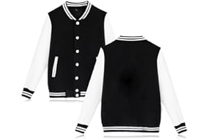 babyhealthy Women's Men's Varsity Baseball Jacket Casual Letterman Bomber Jacket Windbreaker Lightweight Jacket Coat