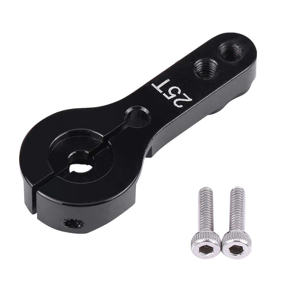 Servo Horn with Screw, 5 Colors 25mm 25T Teeth Half Servo Horn Arm RC Accessory replacement for Futaba/Ace/TowerPro MG (Black)