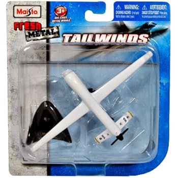 Maisto Fresh Metal Tailwinds 1:97 Scale Die Cast United States Military Aircraft - US Air Force Medium Altitude, Long Endurance, Unmanned Aerial Vehicle (UAV) RQ-1 Predator with Display Stand (Dimension: 6" x 3-1/2" x 1")