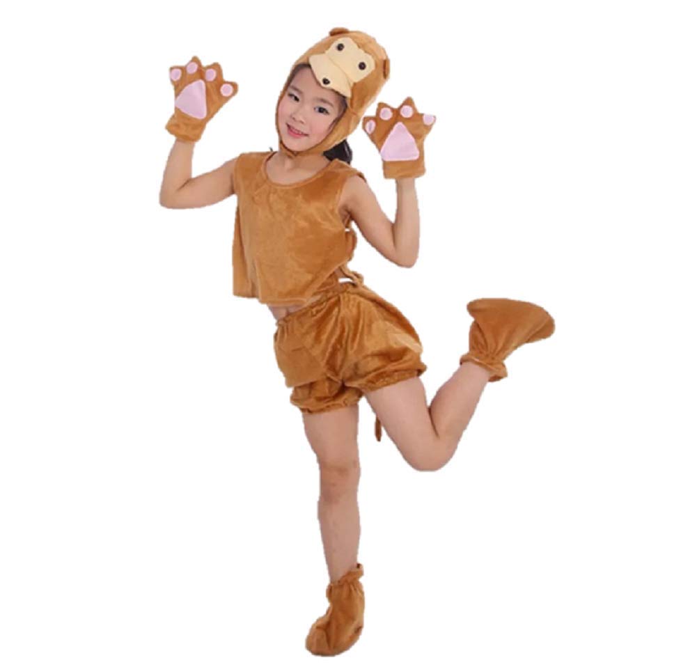 MATISSA Kids Sleeveless Animal Costumes Children's Summer Fancy Dress Party Pajama Cosplay (M (For kids 90-105 cm tall), Monkey)