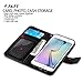 J&D Case Compatible for Galaxy S6 Edge Case, [Wallet Stand] [Slim Fit] Heavy Duty Protective Shock Resistant Flip Cover Wallet Case for Samsung Galaxy S6 Edge Wallet Case - Aqua