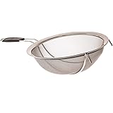 LiveFresh Large Stainless Steel Fine Mesh Strainer with Reinforced Frame and Sturdy Rubber Handle Grip - Designed for Chefs a