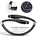 Levin Foldable Bluetooth Headset Bluetooth 4.1 Wireless Headphone Neckband with Retractable Earbuds for iPhone, Samsung Galaxy Series, Android and Other Bluetooth-Enabled Devices