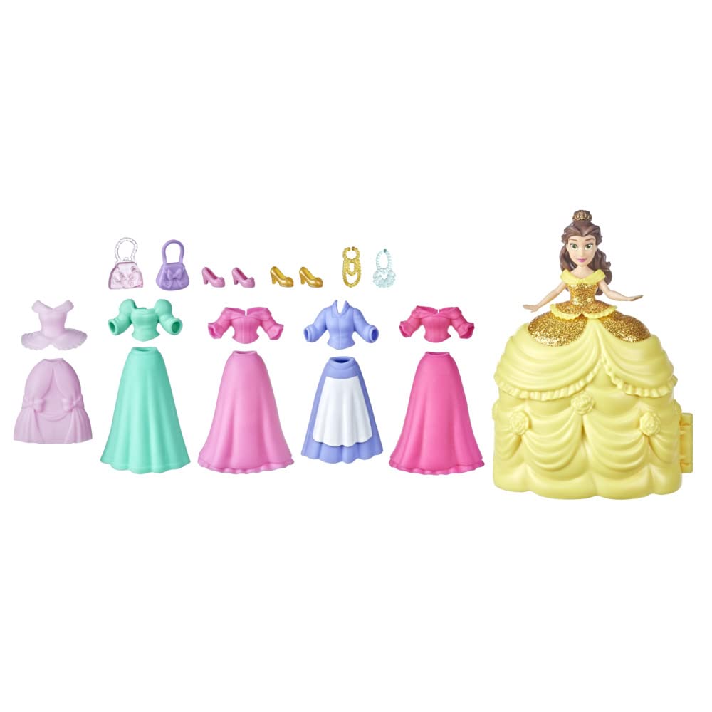 Disney Princess Secret Styles Belle's Fashion Collection; Doll Playset with 6 Outfits and 6 Accessories; Toy for Girls 4 and Up