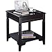 Giantex Wooden End Table Side Table W/Storage Shelf Bedside Sofa Table for Living Room, Bedroom, Solid Structure Eco-Friendly Pine Material Espresso Coffee Table Nightstand (1)