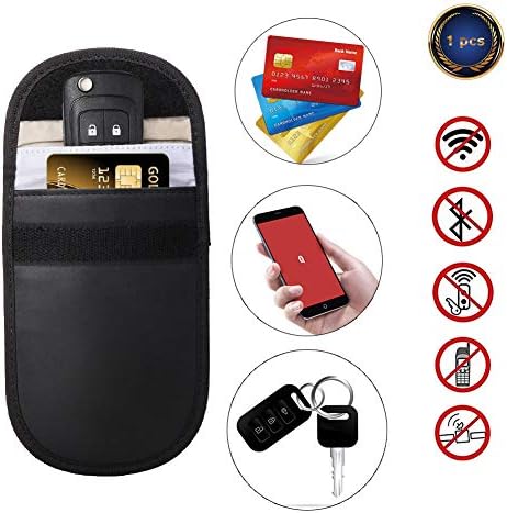 Car Key Signal Blocker Case Signal Jammer Bag Blocker Portable Signal Blocking Pouch Bag Key Fob Guard Protector Antitheft Lock Shielding Devices for Car Key Credit Card Protection Security WiFi/GSM/L