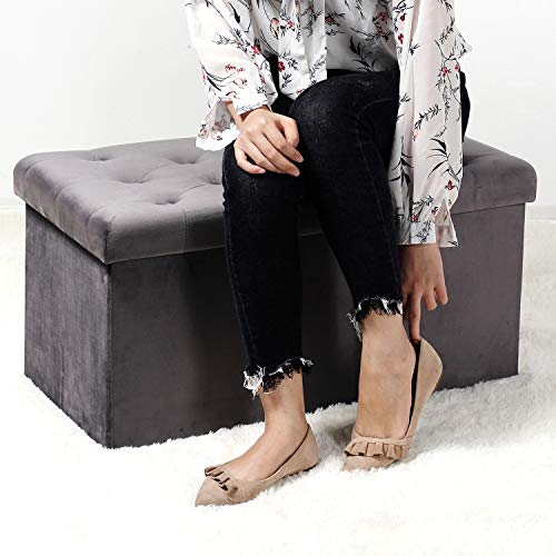 image for B FSOBEIIALEO B FSOBEIIALAO Folding Storage Ottoman, Long Shoes Bench,