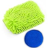 Waterproof Car Wash Mittt and Wax Applicator Kit-2 Pack